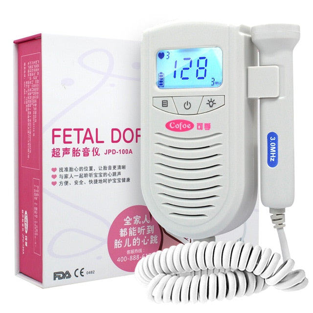 ClinicalGuard Handheld Fetal Doppler with Free Gel-Pink